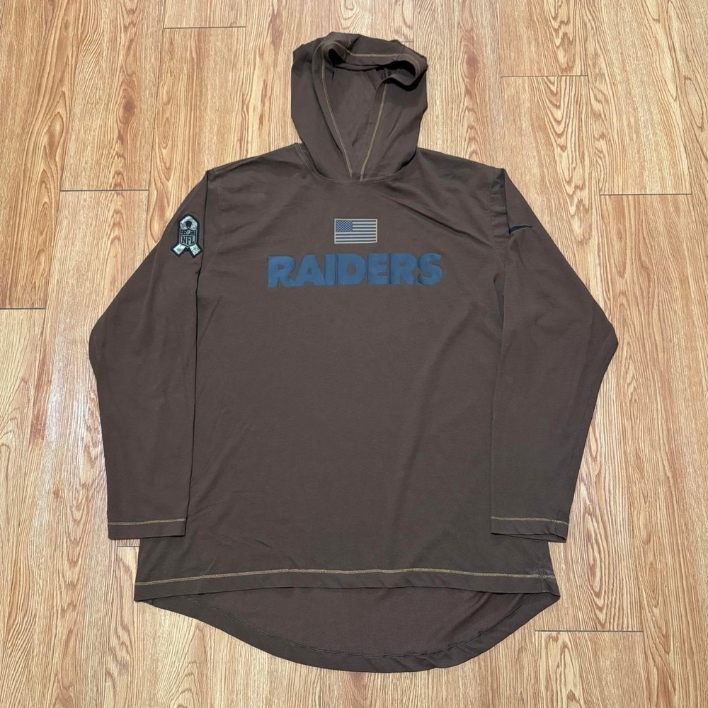 Las Vegas Raiders Men's Hoodie Shirt XL Nike Salute to Service Brown Pullover